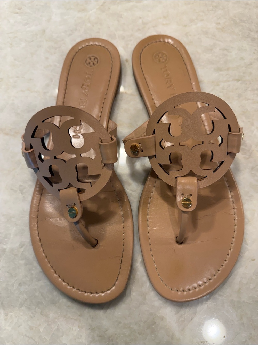 Tory Burch Miller Thong Sandal 9.5 Light Sand - Picture 3 of 15